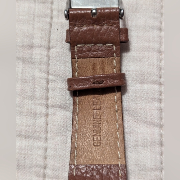 SILPADA ALL STAINLESS STEEL 3ATM LUMINOUS HANDS BROWN LEATHER STRAP MEN'S… 1 - Picture 8 of 11